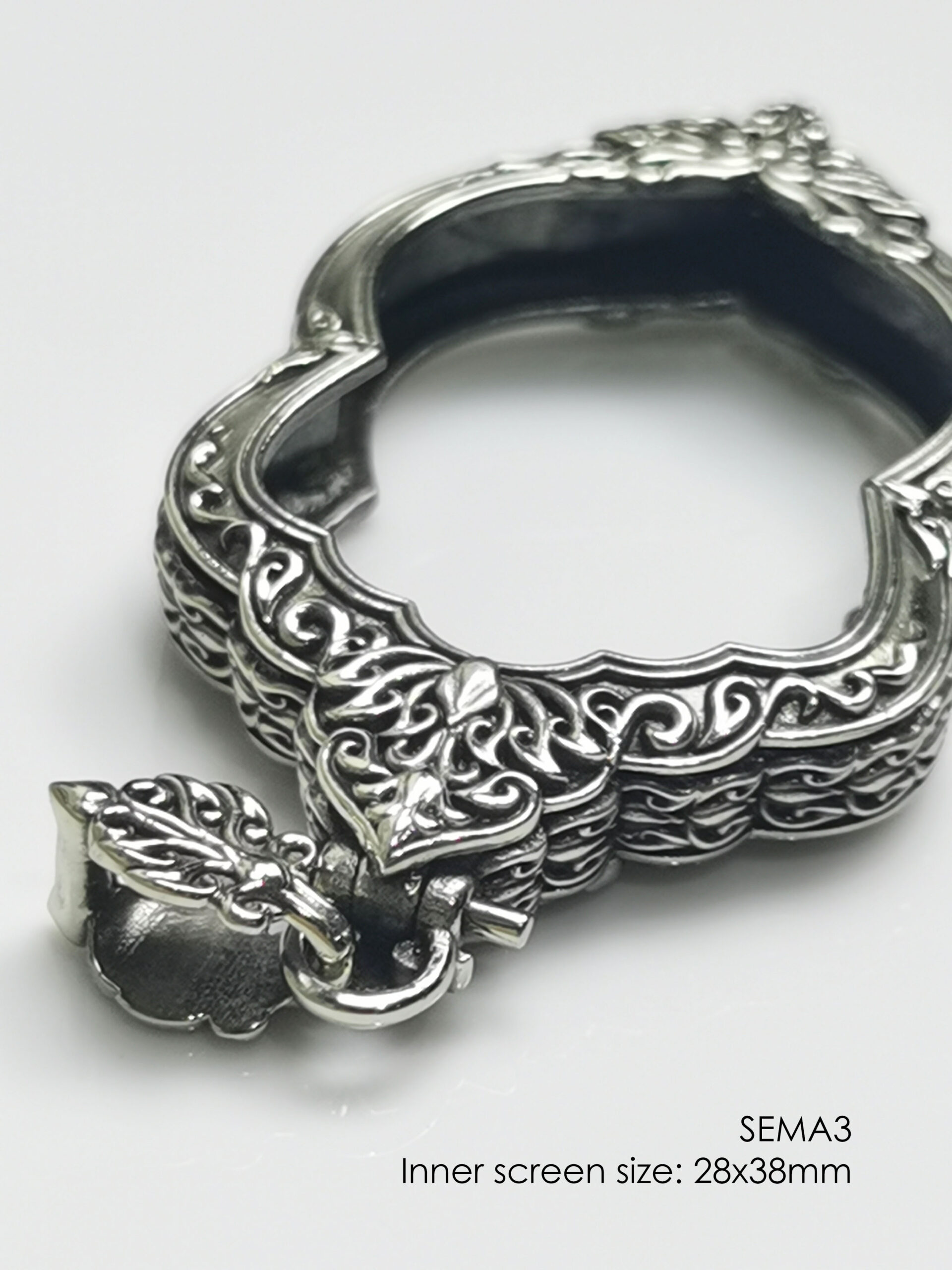 SEMA3Whitebrass Sema amulet casing 28x38mm - Image 12