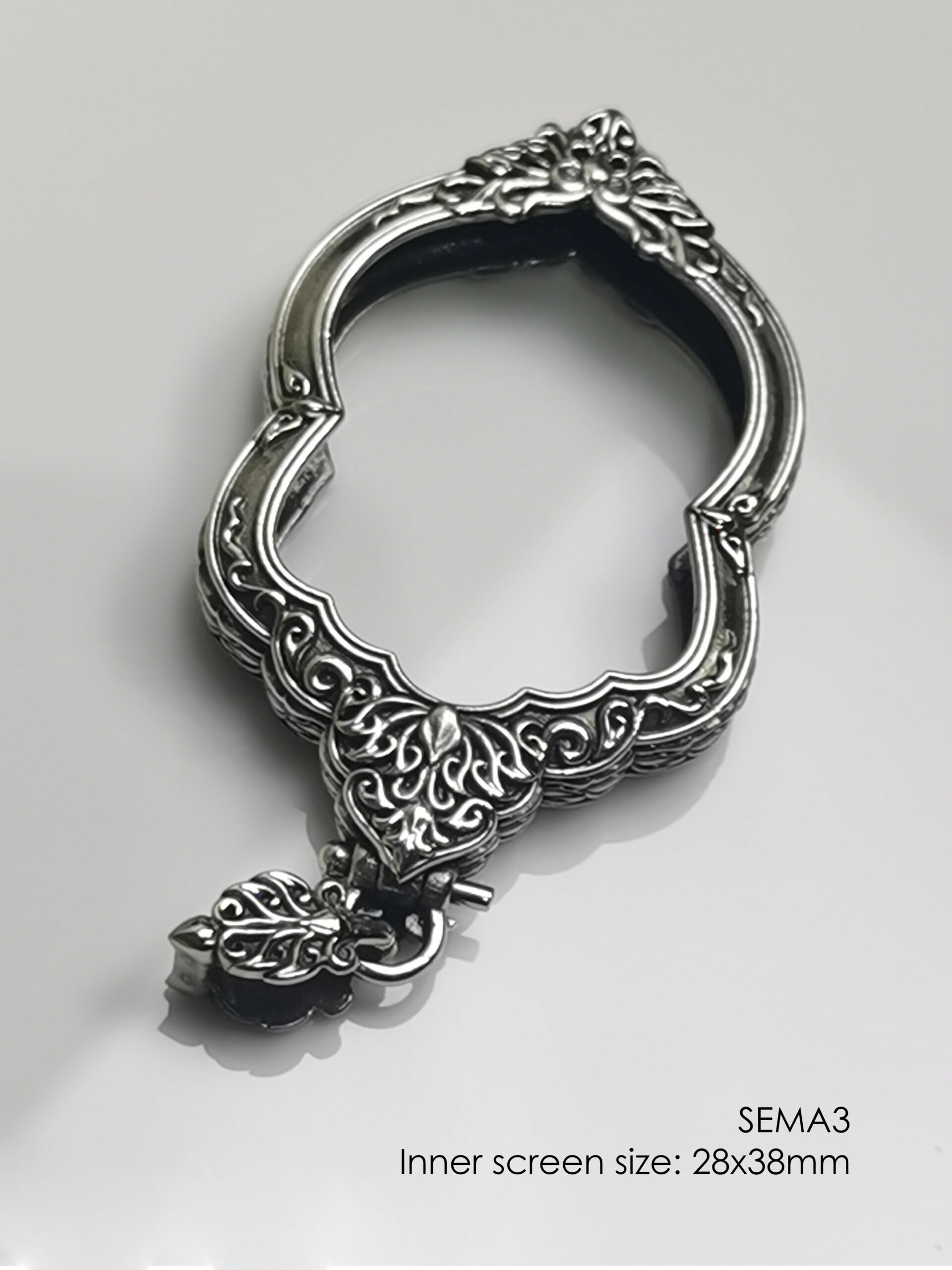 SEMA3Whitebrass Sema amulet casing 28x38mm - Image 11