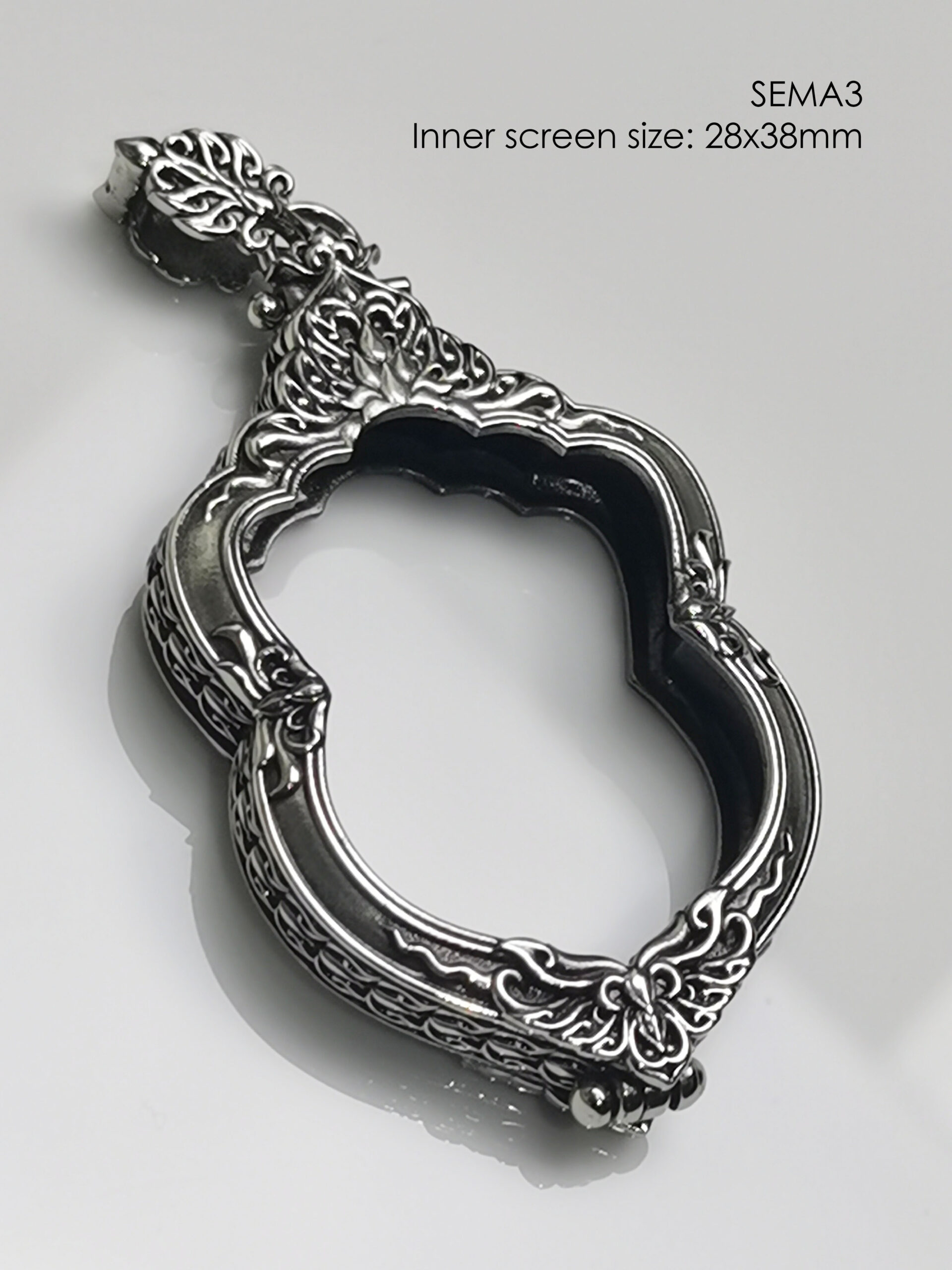 SEMA3Whitebrass Sema amulet casing 28x38mm - Image 10