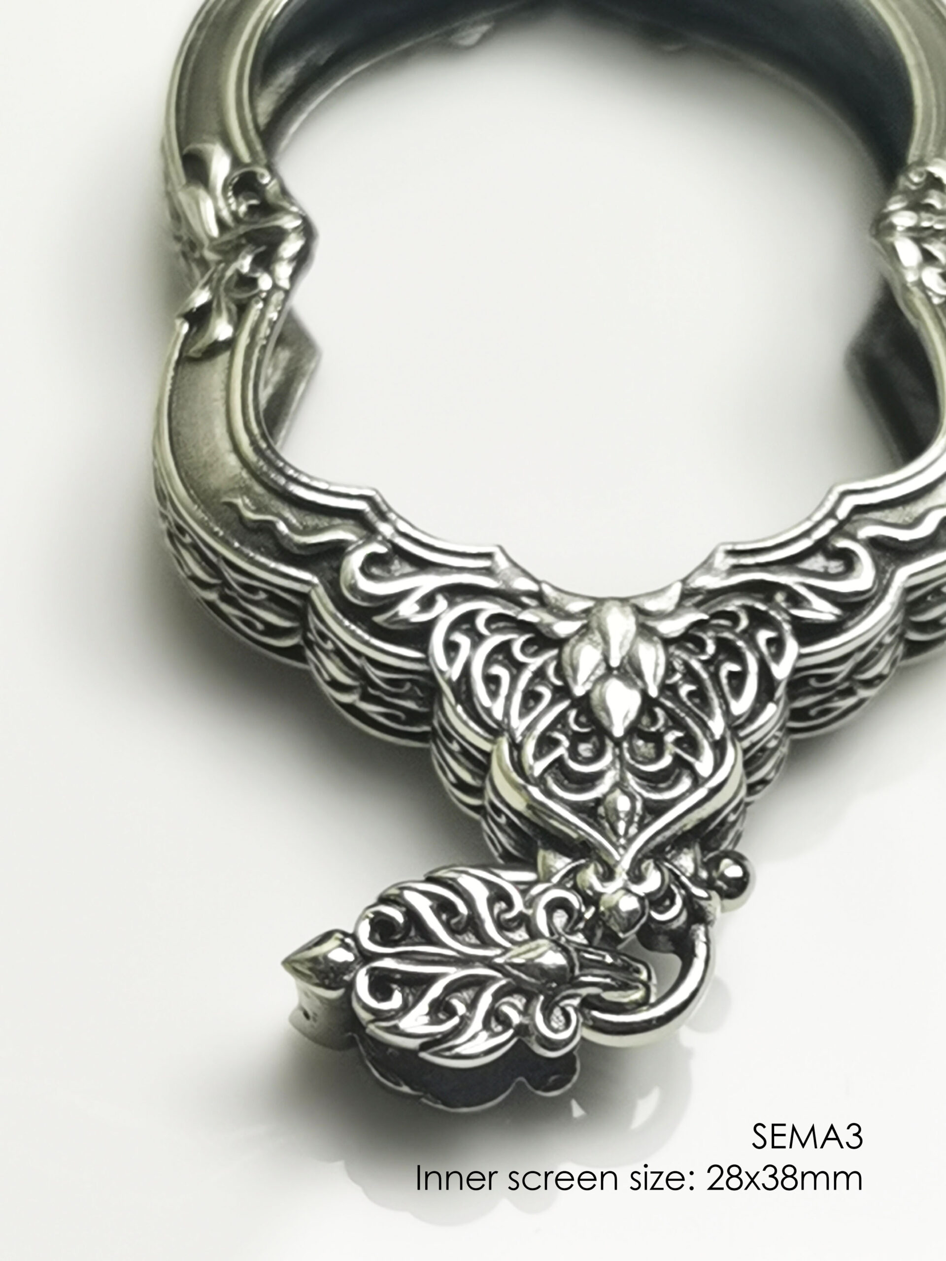 SEMA3Whitebrass Sema amulet casing 28x38mm - Image 9