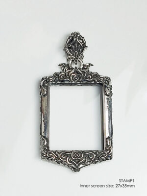 STAMP1Silver925 Stamp Shape Pim Yai amulet casing inner size 27x35mm