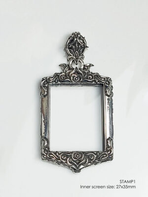 STAMP1Silver925 Stamp Shape Pim Yai amulet casing inner size 27x35mm