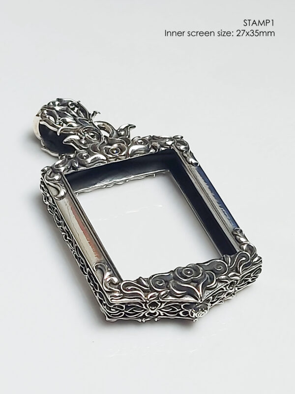 STAMP1Silver925 Stamp Shape Pim Yai amulet casing inner size 27x35mm - Image 10