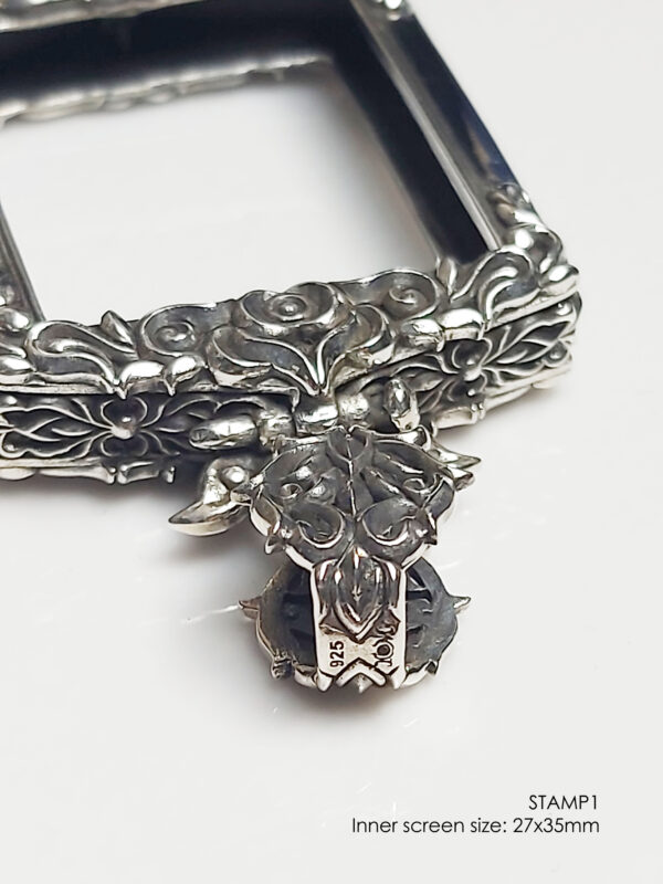 STAMP1Silver925 Stamp Shape Pim Yai amulet casing inner size 27x35mm - Image 5