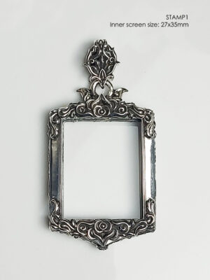 STAMP1Whitebrass Stamp Shape Pim Yai amulet casing inner size 27x35mm