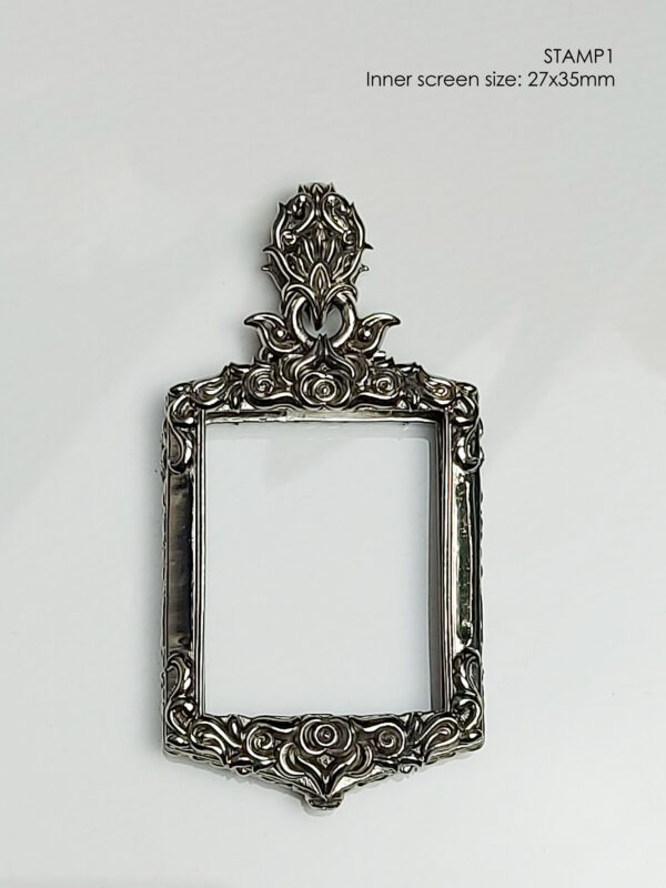STAMP1Whitebrass Stamp Shape Pim Yai amulet casing inner size 27x35mm - Image 11