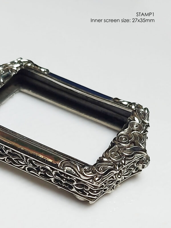 STAMP1Whitebrass Stamp Shape Pim Yai amulet casing inner size 27x35mm - Image 5