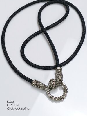 KOM Ceylon whitebrass rope necklace with Click-Lock Spring
