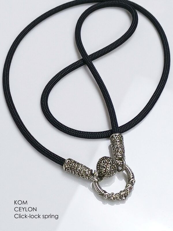KOM Ceylon whitebrass rope necklace with Click-Lock Spring