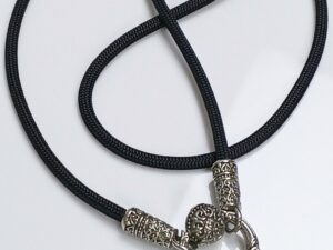KOM Ceylon whitebrass rope necklace with Click-Lock Spring