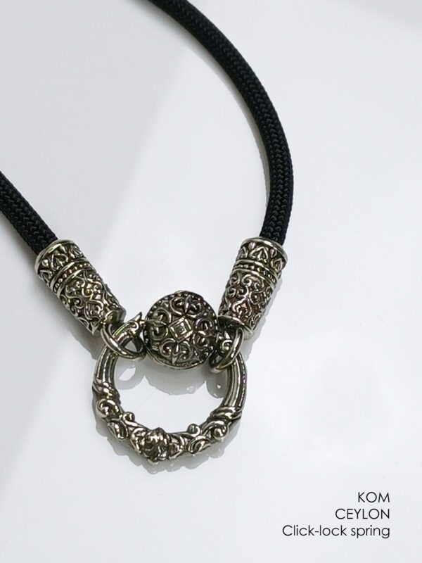 KOM Ceylon whitebrass rope necklace with Click-Lock Spring - Image 3