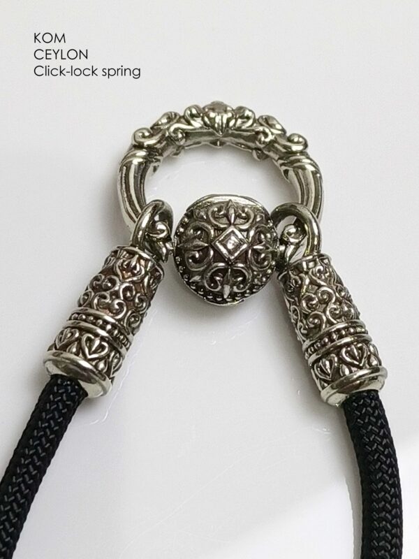 KOM Ceylon whitebrass rope necklace with Click-Lock Spring - Image 4