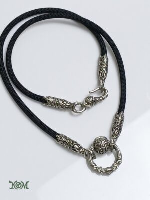 KOM Dahlia Whitebrass necklace with Click-Lock Spring for short wearing
