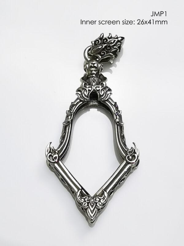 JMP1Whitebrass Jumpee Pim Yai amulet casing 26x41mm