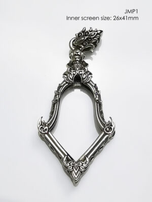 JMP1Whitebrass Jumpee Pim Yai amulet casing 26x41mm