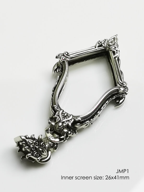 JMP1Whitebrass Jumpee Pim Yai amulet casing 26x41mm - Image 11