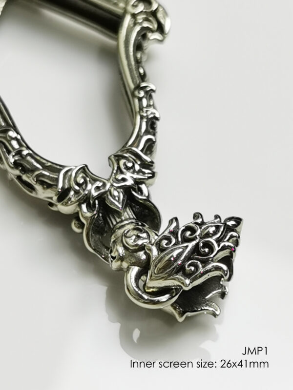 JMP1Whitebrass Jumpee Pim Yai amulet casing 26x41mm - Image 8