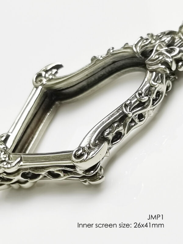 JMP1Whitebrass Jumpee Pim Yai amulet casing 26x41mm - Image 6