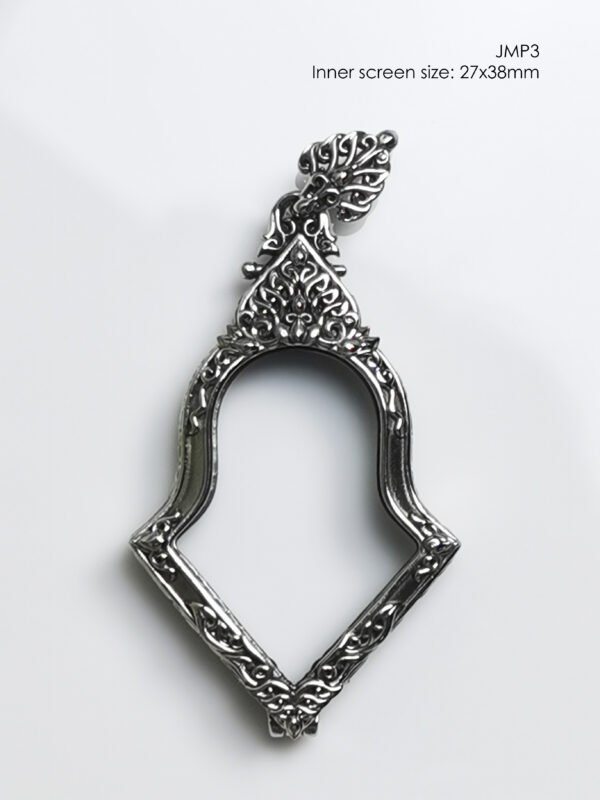 JMP3Whitebrass Jumpee Pim Yai amulet casing 27x38mm