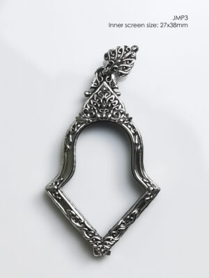 JMP3Whitebrass Jumpee Pim Yai amulet casing 27x38mm