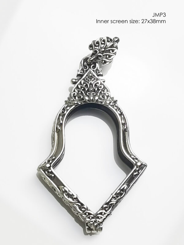 JMP3Whitebrass Jumpee Pim Yai amulet casing 27x38mm - Image 18