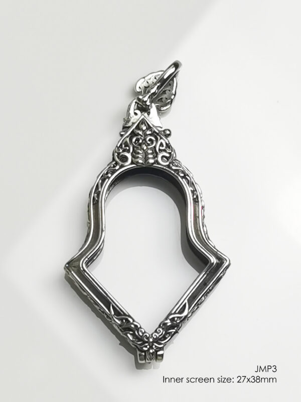 JMP3Whitebrass Jumpee Pim Yai amulet casing 27x38mm - Image 15