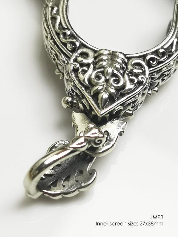 JMP3Whitebrass Jumpee Pim Yai amulet casing 27x38mm - Image 12