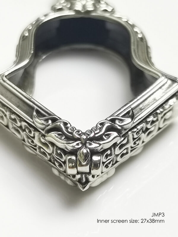 JMP3Whitebrass Jumpee Pim Yai amulet casing 27x38mm - Image 11