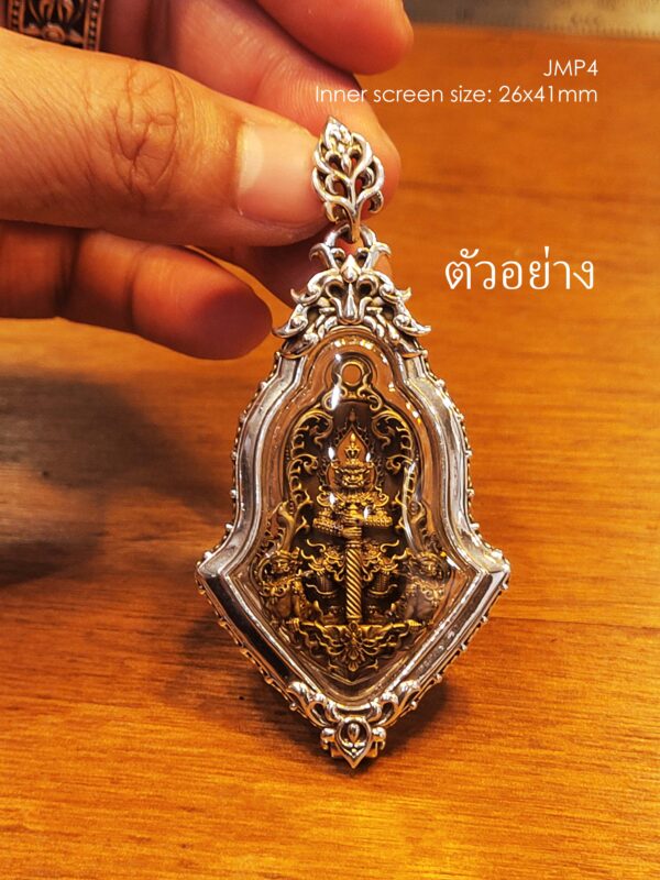 JMP4Whitebrass Jumpee Pim Yai amulet casing inner screen size 26x41mm - Image 5