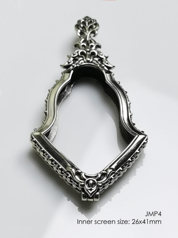 JMP4Whitebrass Jumpee Pim Yai amulet casing inner screen size 26x41mm - Image 18