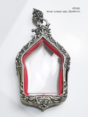 KPNXLWhitebrass Khun Paen X-tra Large amulet casing 35x49mm