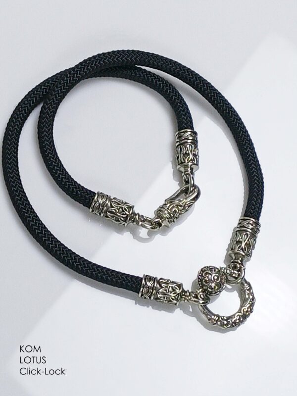 KOM Lotus Whitebrass necklace with Click-Lock Spring