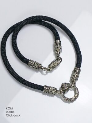 KOM Lotus Whitebrass necklace with Click-Lock Spring