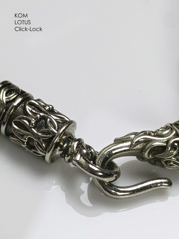 KOM Lotus Whitebrass necklace with Click-Lock Spring - Image 5