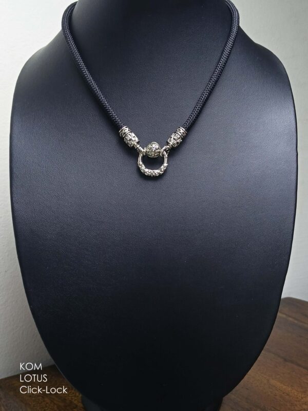 KOM Lotus Whitebrass necklace with Click-Lock Spring - Image 4