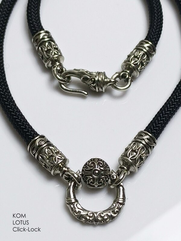 KOM Lotus Whitebrass necklace with Click-Lock Spring - Image 13