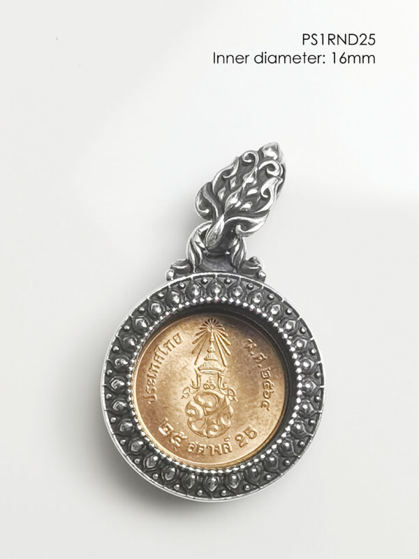 PS1RND25Silver925 round amulet casing inner diameter 16mm