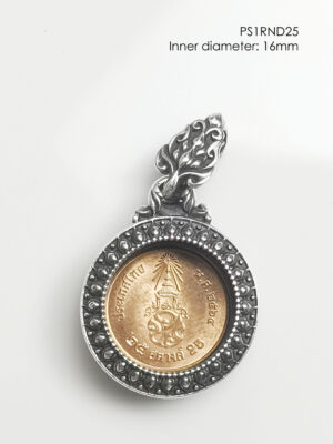 PS1RND25Silver925 round amulet casing inner diameter 16mm