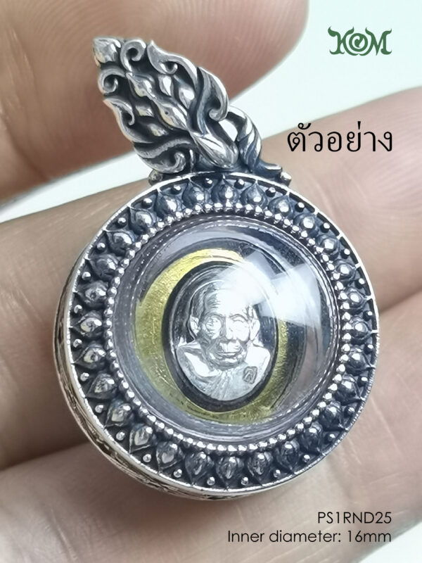 PS1RND25Silver925 round amulet casing inner diameter 16mm - Image 3