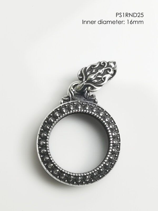 PS1RND25Silver925 round amulet casing inner diameter 16mm - Image 13