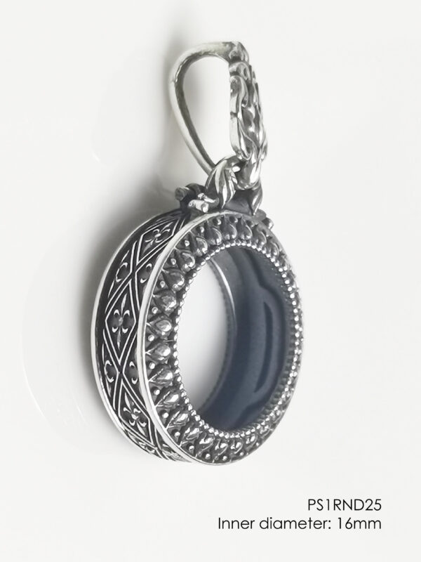 PS1RND25Silver925 round amulet casing inner diameter 16mm - Image 12