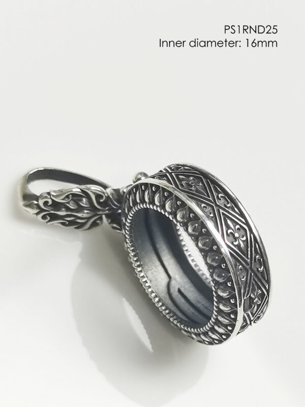 PS1RND25Silver925 round amulet casing inner diameter 16mm - Image 10