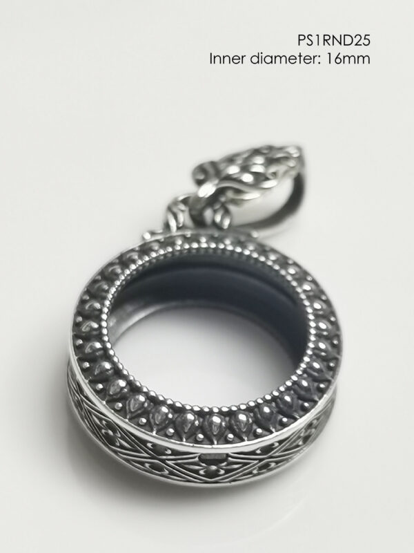 PS1RND25Silver925 round amulet casing inner diameter 16mm - Image 8