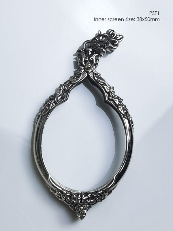 PST1Whitebrass Phothisat1 amulet casing 38x50mm - Image 2