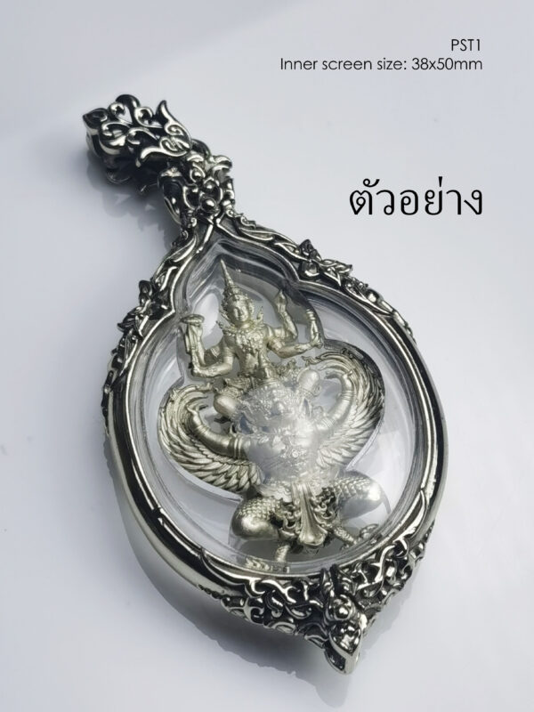PST1Whitebrass Phothisat1 amulet casing 38x50mm - Image 3