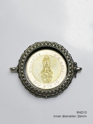 RND10Silver925 Round amulet casing inner diameter 26mm