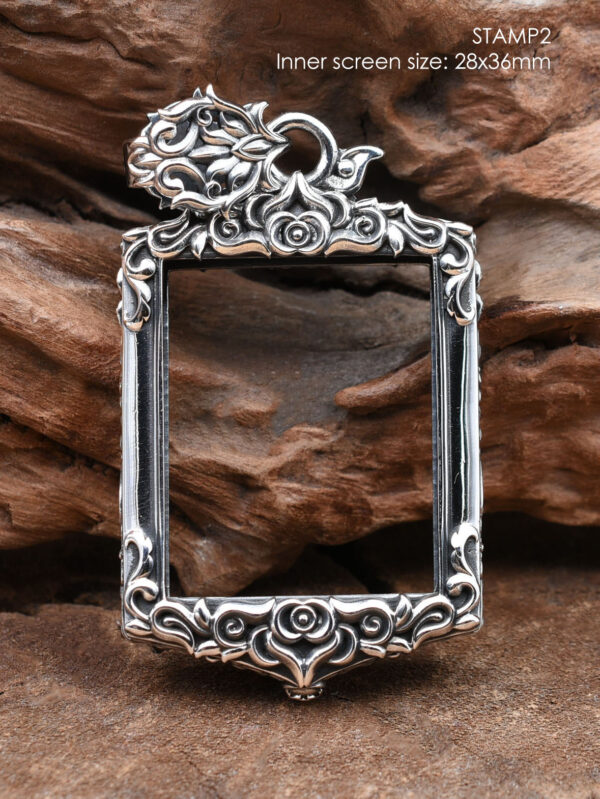 STAMP2Silver925 Stamp Shape Pim Yai amulet casing inner size 28x36mm - Image 10