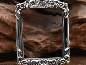 STAMP2Silver925 Stamp Shape Pim Yai amulet casing inner size 28x36mm