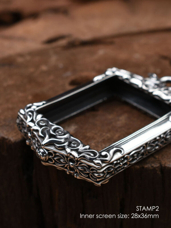 STAMP2Silver925 Stamp Shape Pim Yai amulet casing inner size 28x36mm - Image 7