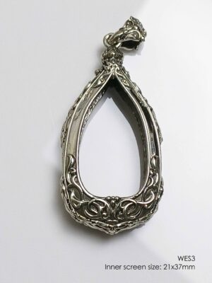 WES3Whitebrass Wessuwan amulet casing 21x37mm